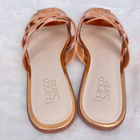 FRANCO SARTO Bartis Square Toe Gold Vegan Leather Fisherman Mule--NEW--8 - Picture 10 of 15